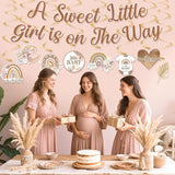 Boho Baby Shower Decorations A Sweet Little Girl Is On The Way Banner