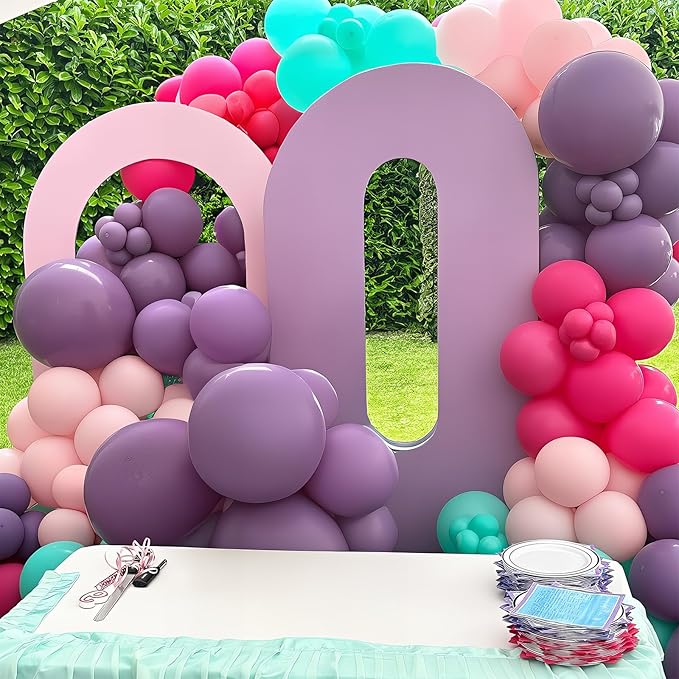 HILAVO Pink Purple Blue Balloons 60 Pcs Hot Pink Light Pink Teal