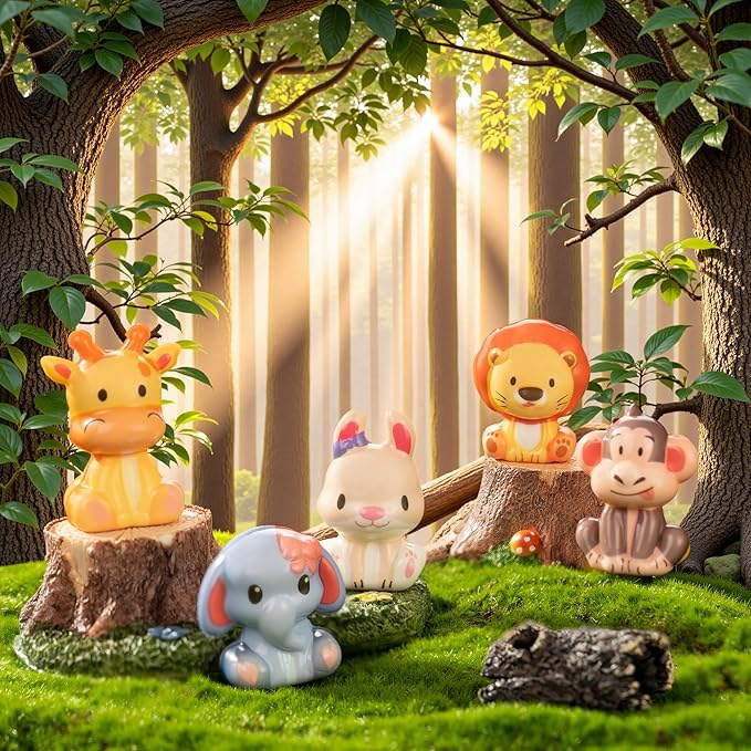 Party Favors for Kids 24PCS Safari Animal Squishy Toys,Goodie Bag