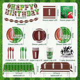 Football Party Decorations Kit Disposable Tableware Set Includes