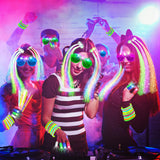 SHQDD 158 PCS Glow in the Dark Party Supplies, 14PCS LED Glasses,