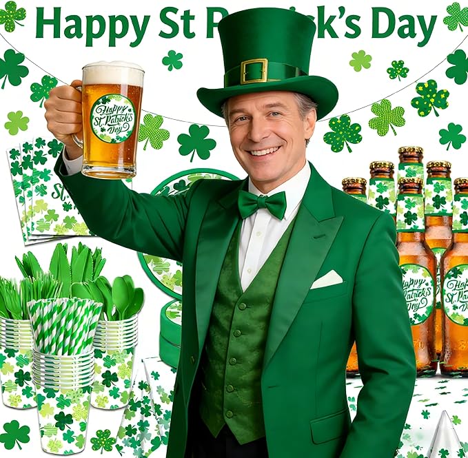 St Patricks Day Plates and Napkins St Patricks Day Decorations Party