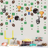 Football Party Decorations Star Circle Dot Football Helmet Goalpost