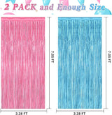 2 Pack Gender Reveal Decorations, 3.28 FT x 7.05 FT Pink and Blue