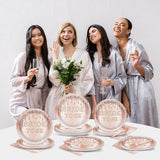 96Pcs Bridal Shower Party Decorations Rose Gold Themed Tableware