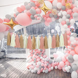 Retro Pink Tassel Garland for Boho Baby Shower Decorations Blush
