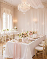 Nervure 175PCS Pink Plastic Plates - Disposable Pink Gold Party