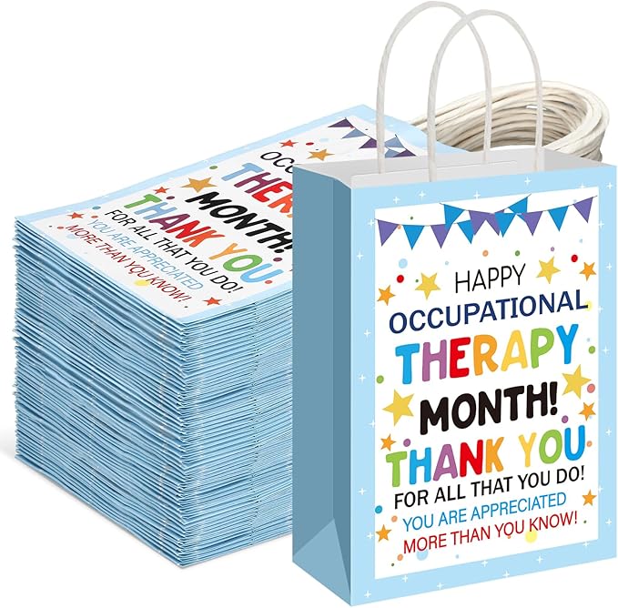 Gilprop 24 Pcs Occupational Therapy Month Gifts Bags OT Thank You
