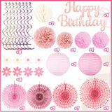 Pink Birthday Party-Decorations - 29pcs Beige Rose Gold Party