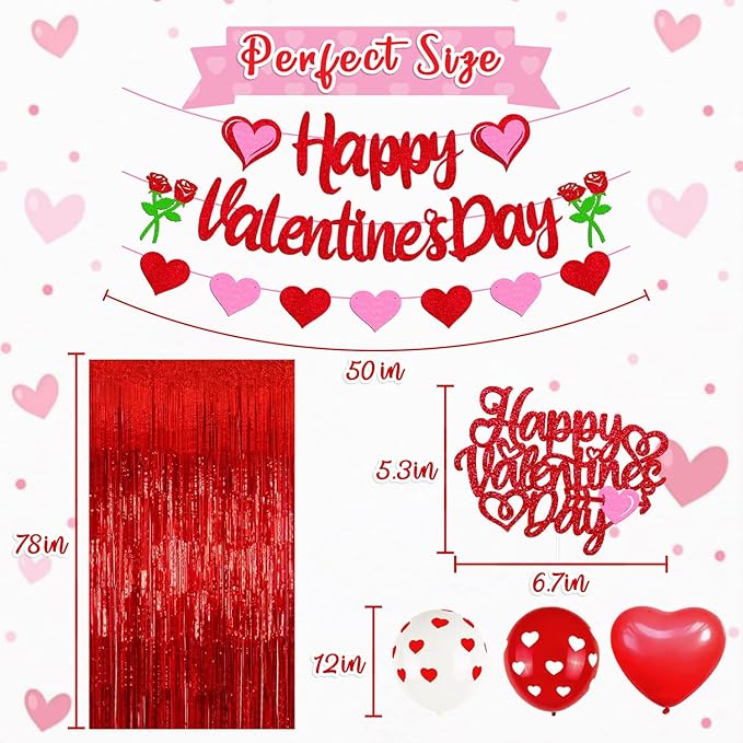 27 PCS Valentine's Day Party Decorations Happy Valentine's Day