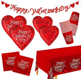 Valentine's Day Party Supplies for 25 Guests Romantic Heart Shaped