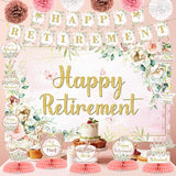 Pink Floral Retirement Party Decorations for Women Happy Retirement