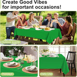 QIKSION Green Plastic Table Cloth Disposable 3 Pack, 54 x 108 Inch