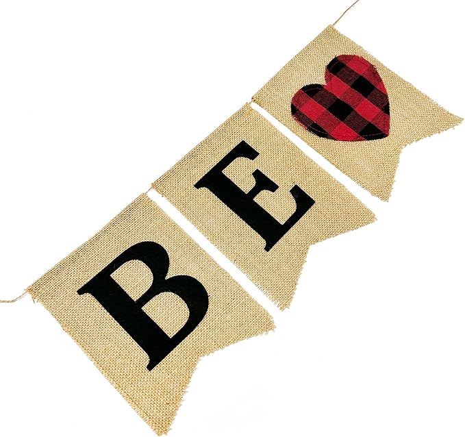 Valentine's Day Party Decorations Be Mine Felt Sign Burlap Pennant