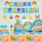 184 Pcs Beach Party Supplies Plates Napkins Set Includes Summer