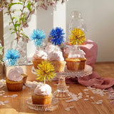 Gyufise 30Pcs Foil Firework Cupcake Toppers Sparkle Tinsel Cake #32
