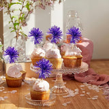 Gyufise 30Pcs Foil Firework Cupcake Toppers Sparkle Tinsel Cake #14