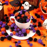 Halloween Pom Poms Balls 600 Pieces Orange Black Purple Craft