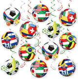 Soccer Hanging Swirls, 30Pcs Soccer Ball Ceiling Streamers Football