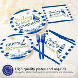 96Pcs Nautical Retirement Decorations Sailing into Retirement Plates