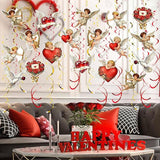 Valentine's Cupid Party Streamers 48 PCS Romantic Hanging Swirl