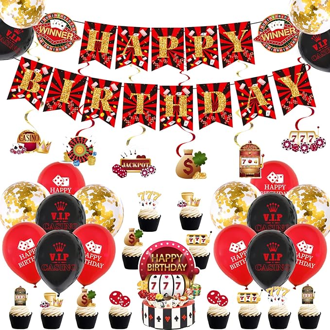 Casino Theme Party Decorations for Men Women Las Vegas Party