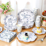 250 Pcs Something Blue Bridal Shower Decorations Scalloped Blue and