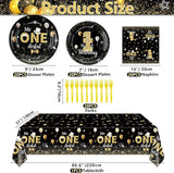 Mr Onederful Birthday Decorations Black Gold Party Plates Napkins