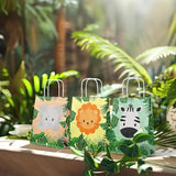 24 Pack Safari Party Favor Bags for Kids Jungle Goodie Bags with