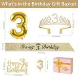 3rd Birthday Decorations for Girls with 3rd Birthday Sash and