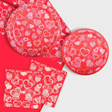 Valentine's Party Supplies Hot Heart Love Disposable Paper Plates