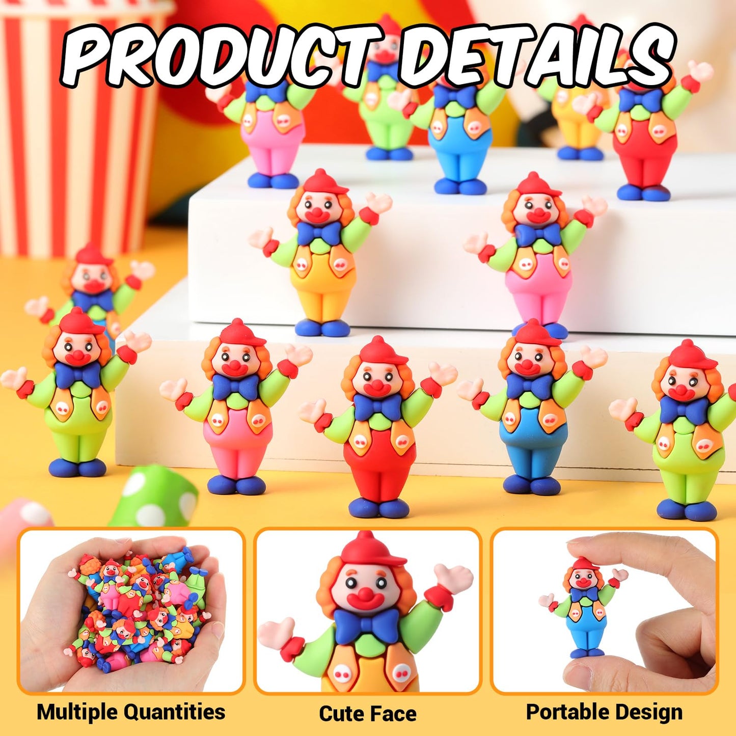 Soulchen 25 Pcs Tiny Clown Figurines Clown Figurines Statues Funny