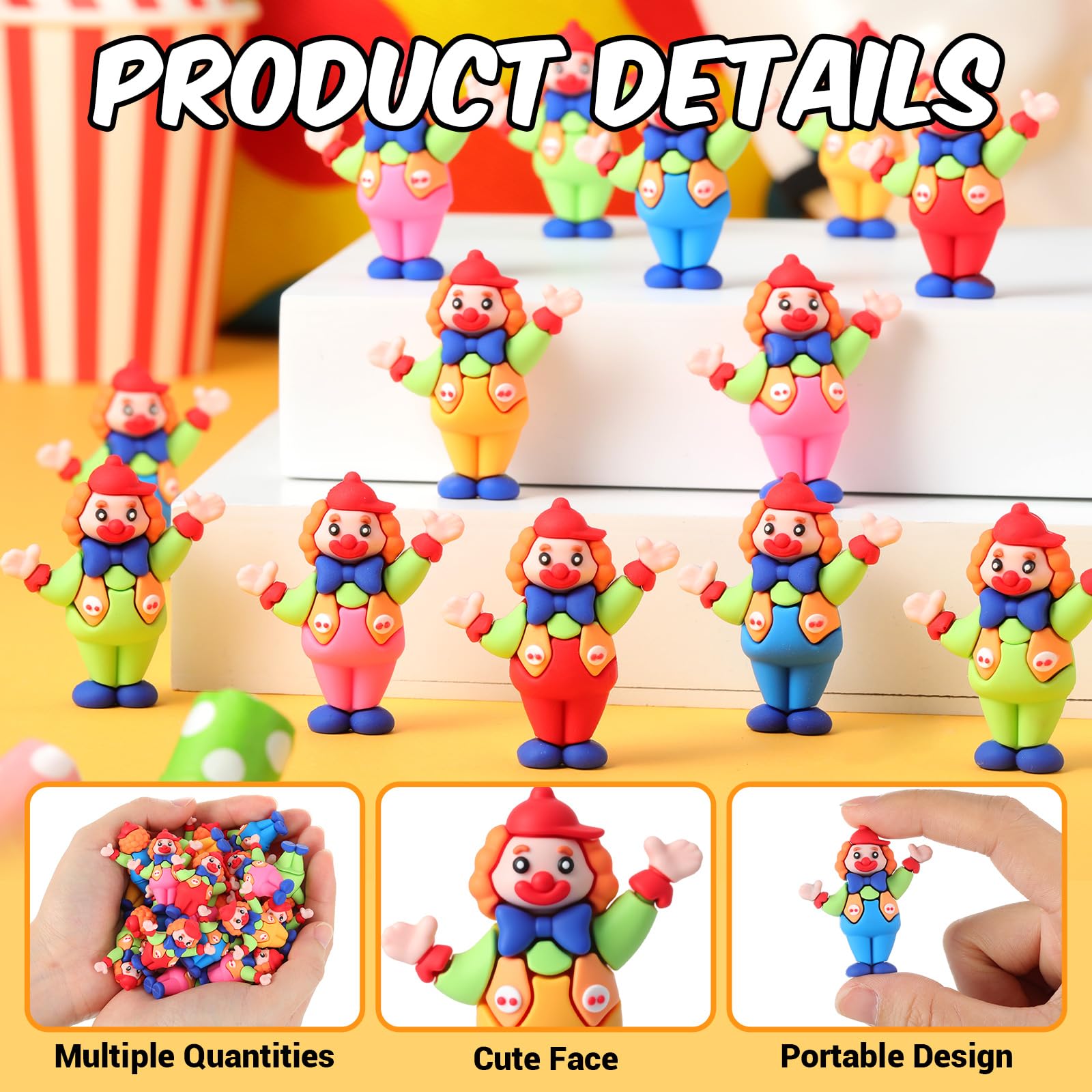 Soulchen 50 Pcs Tiny Clown Figurines Clown Figurines Statues Funny