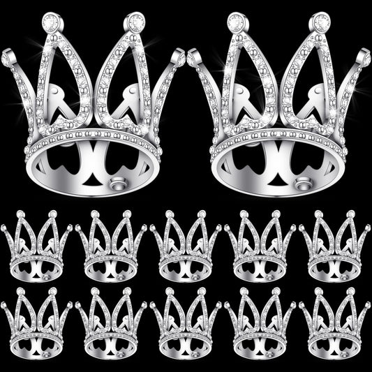 12 Pcs Crown Cake Topper Mini Baby Crown Tiny Queen Small Alloy