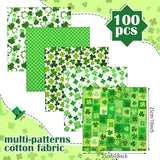 100 Pcs 10 x 10 Inch St Patrick's Day Fabric Squares Bundles Irish