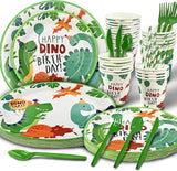 Party Spot! 172 Pcs Dinosaur Birthday Decorations 12 Tableware Sets