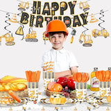201pcs Construction 2nd Birthday Party Decorations 2nd Plates