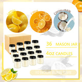 ACITHGL 36 Pcs 4oz Mini Mason Jar Candles Small Scented Candles Bulk