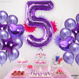KatchOn, Giant Purple 5 Balloon Number - 40 Inch | Mylar Purple