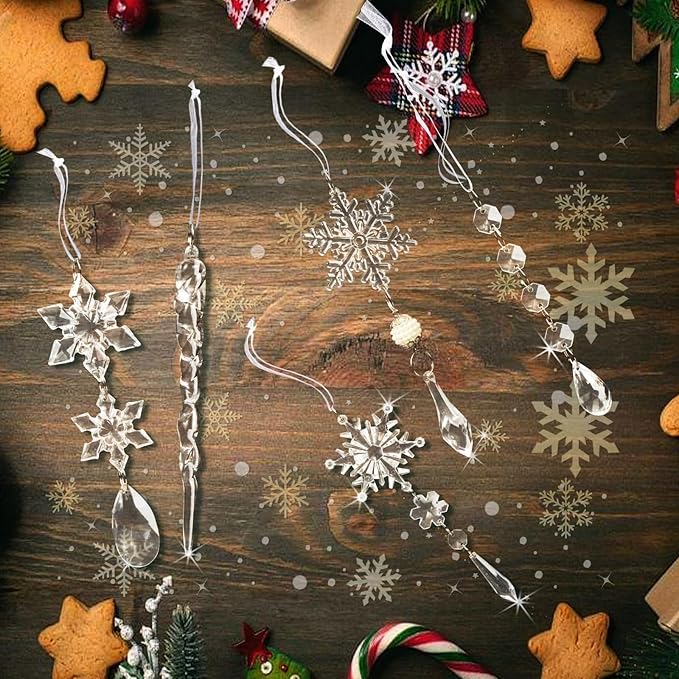 Christmas Tree Decoration Crystal Ornaments - 32pcs Acrylic Christmas