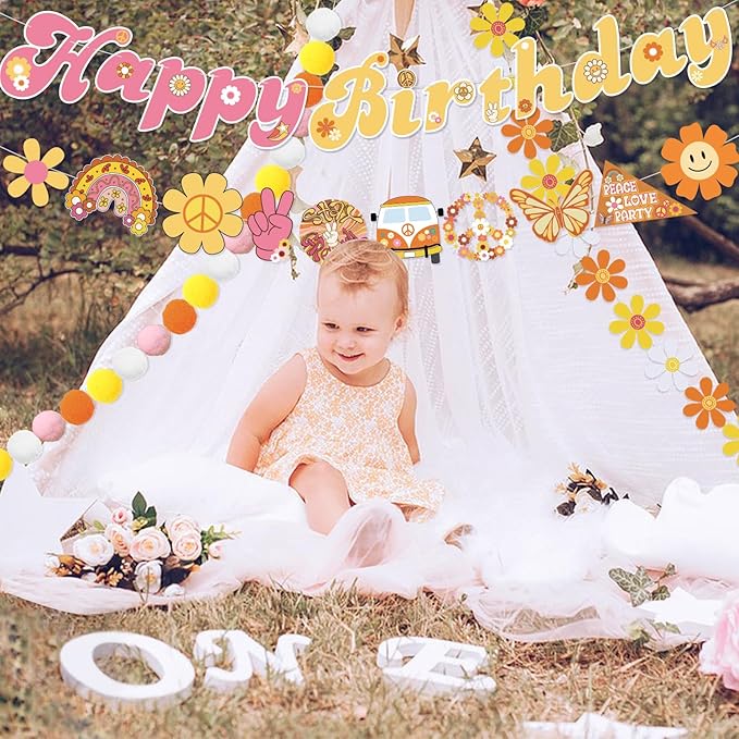 Daisy Garland for Decoration Groovy Boho Party Garland Decoration