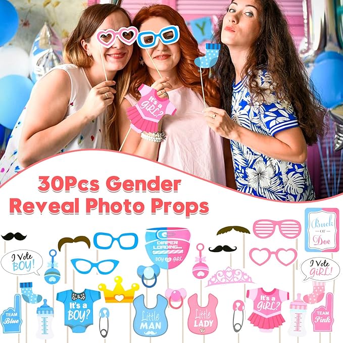 Baby Gender Reveal Party Favors Supplies Ideas Team Boy or Girl Pins
