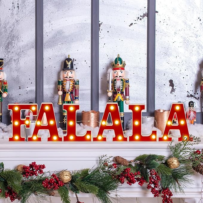 6 Pcs Falala Christmas Decorations Indoor Christmas Neon Lights up