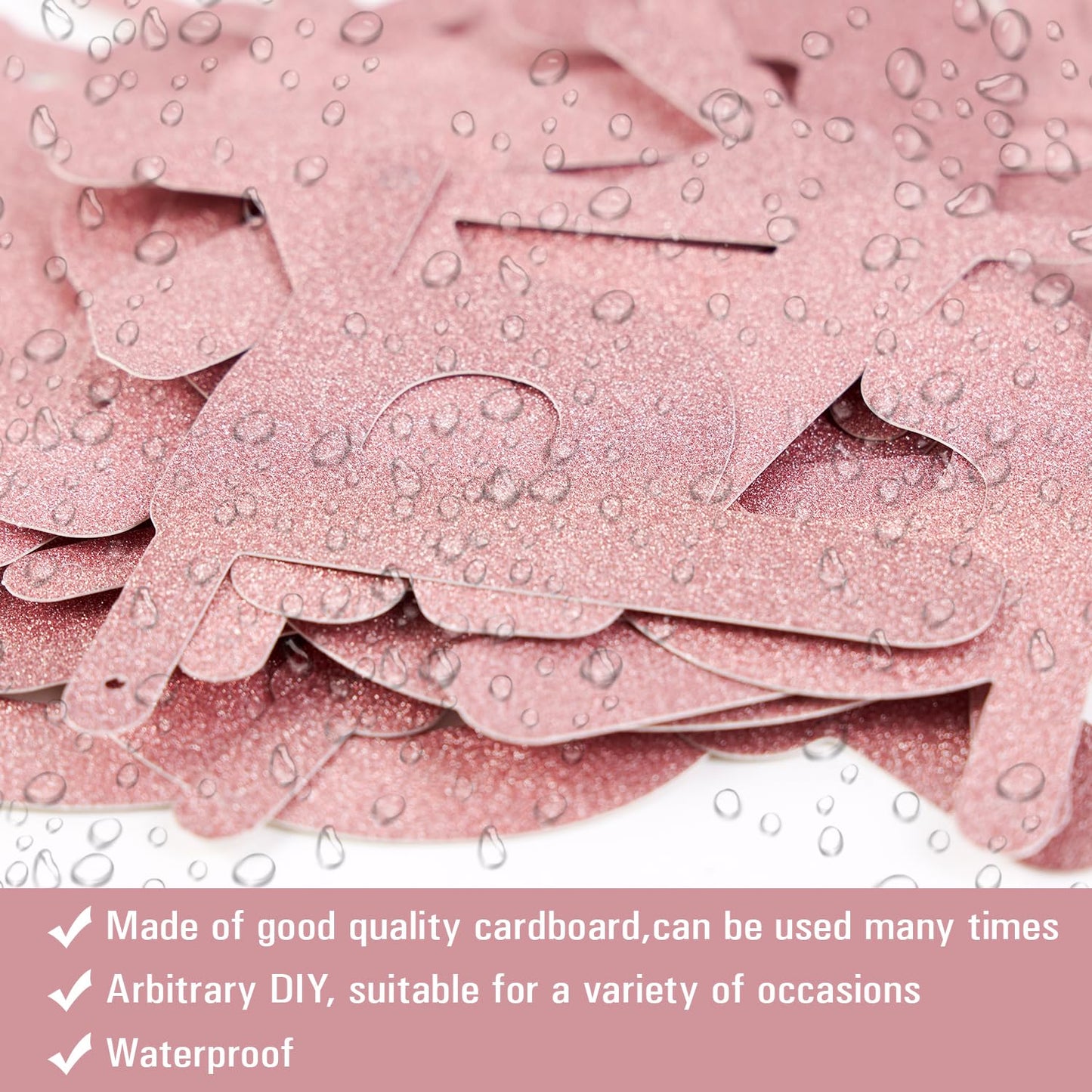 SUNBEAUTY 127 Pcs Rosegold Glittery DIY Make Your Own Banner