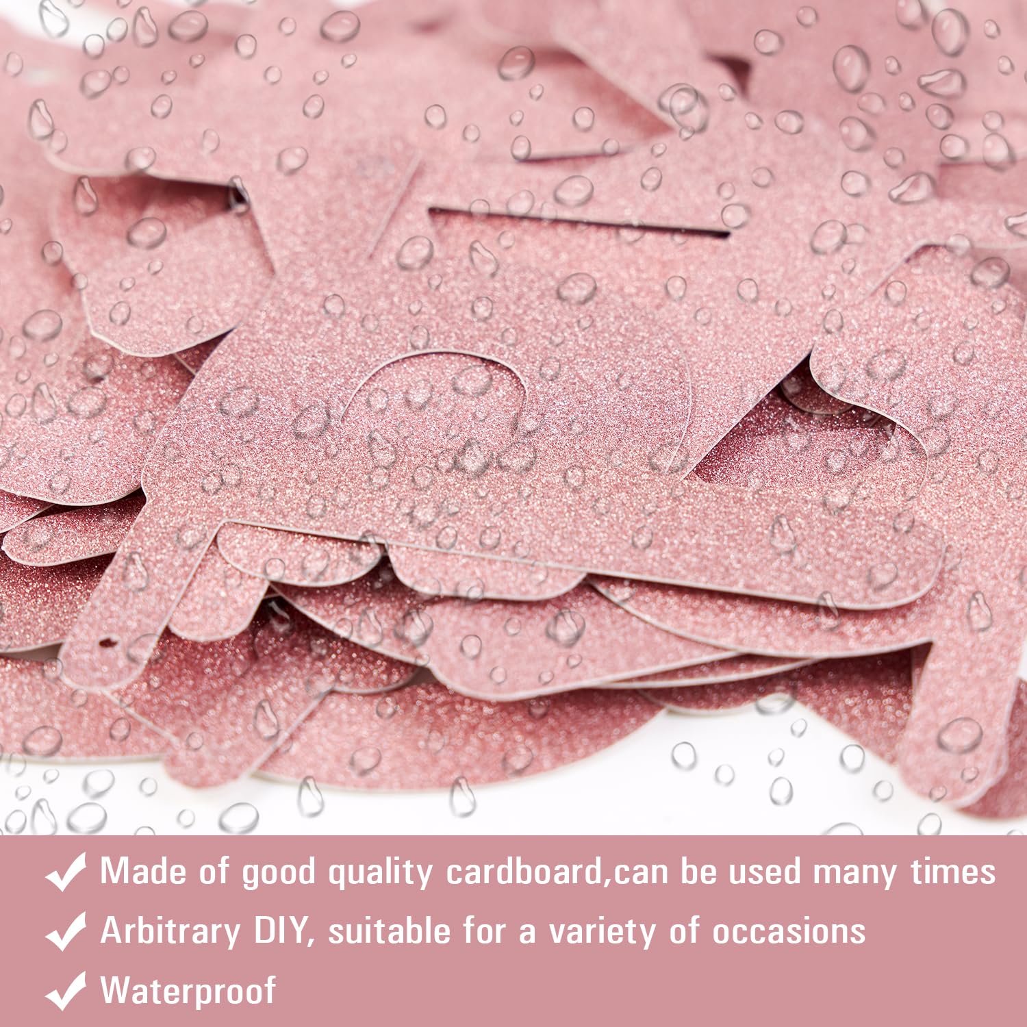 SUNBEAUTY 127 Pcs Rosegold Glittery DIY Make Your Own Banner