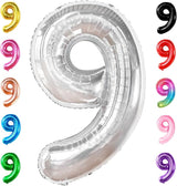 KatchOn, Giant Silver Number 9 Balloon - 40 Inch | Foil 9 Birthday