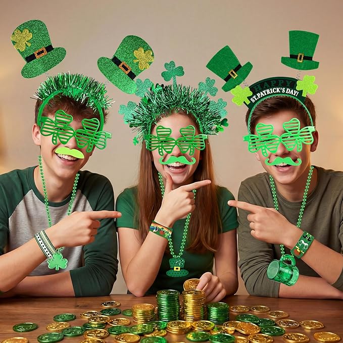 134Pcs St Patrick's Day Accessories Party Favor Set with Stickers