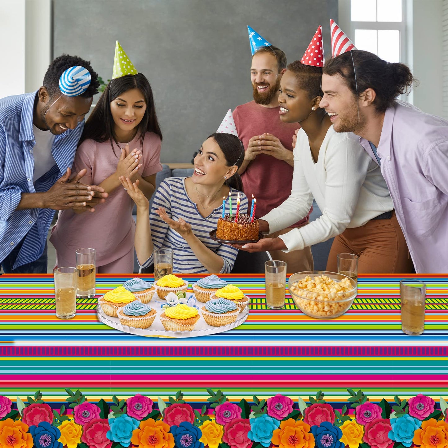 3 Pieces Mexican Fiesta Party Supplies Mexican Theme Tablecloths Fifth