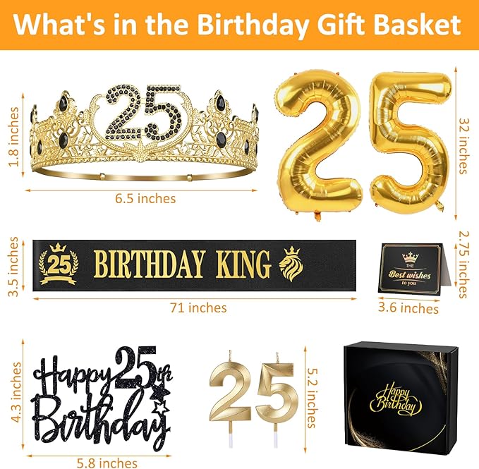 25th Birthday Gifts for Men 25th Birthday Decorations for Men Party
