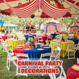 HunnmingRe 1 Pack Circus Halloween Decorations 32 Inch x 16 ft Red and